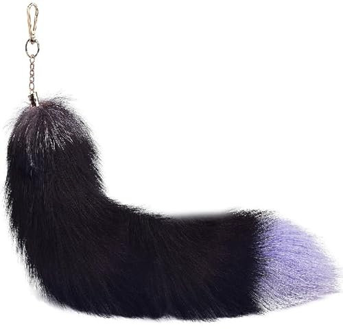 Nocyclonic Fuchsschwanz Anhänger thetherian schwanz Kunstfell Foxtail Prärie Fuchschwanz Antenne Extra Groß Schlüsselanhänger Tasche Zusätze Tasche Anhänger Auto Dekoration Weich Flaumig etwa (k)