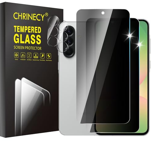 Sichtschutzfolie für Samsung Galaxy A56 5G | 2 Stück Anti-Spy Panzerglas Schutzfolie + 2 Stück Kameraschutz, 9H Hartglas, Kratzfest, Blasenfrei, Hüllenfreundlich
