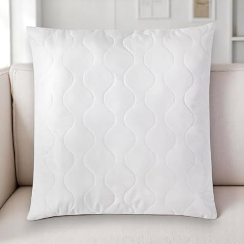 VL Premium Kopfkissen 40x40 cm Weiß Flauschig Fest Kissenfüllung Hotelqualität Hypoallergen Waschbar Kissen Mit Füllung, Couchkissen, Sofakissen, Dekokissen, Innenkissen, Füllkissen (1er, 40x40cm)