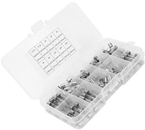 Hyuduo Glass Pipe Complete Specifications 100PCs Sorted KIT 5 X 20 Mm Fastbob Fabric Glue Protection for User Terminal Devices, 250 V 0.2/0