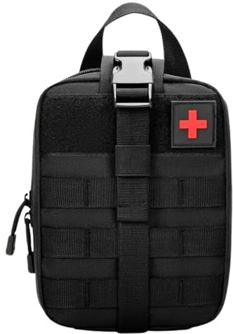 Erste Hilfe Tasche wasserdichte, Medizinische Taktische Tasche, Tactical First Aid Gürtel Bag, Erste Hilfe Taktische Hüfttaschen, Tactical Kleine Pouches für Camping, Jagd, Wandern, Zuhause (Schwarz)