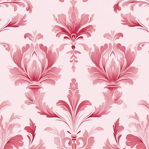 Genérico Papel Pintado Autoadhesivo Barroco 40cm x 300cm Vinilo Muebles Cocina, Estilo Barroco Rojo Papel Adhesivo para Muebles Pared, Impermeable PVC Pegatina Decorativos Pared Salon