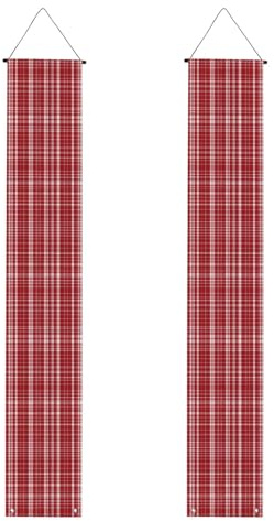 Plaid-Banner mit rotem und schwarzem Druck, Polyester-Banner, für drinnen und draußen, einfach aufzuhängen, wiederverwendbar