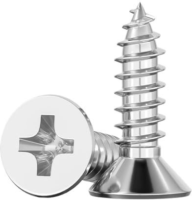 YINZHD Tornillos autorroscantes de cabeza plana con ranura en cruz M2 M2.2 M2.6, pernos de máquina Phillips de acero inoxidable 304, 3, 4, 5, 6, 8, 10, 12, 16 y 20 mm(M2x10mm 50pcs)