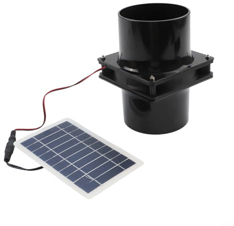 12 V 10 W Solar-Abluftventilator-Set mit rundem K und ABS-Konstruktion für effiziente Belüftung in Wohnmobilen, Booten, Gewächshäusern, Dachböden und anderen Räumen (schwarz)