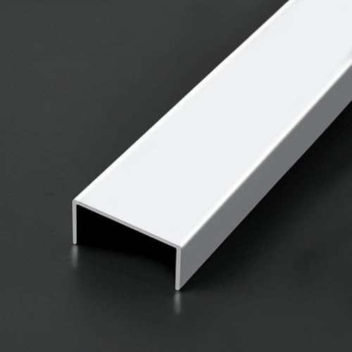 Coayuou Profile De Finition Profilé U 125cm* 2 Pièces Profilé Carrelage Baguette Aluminium Protection des Bords Et Coins, Parfait pour Rénovation De Cuisine Et Salle De Bain(XU20)