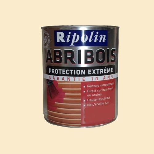 Ripolin - Peinture Abribois Satin (Boiseries extérieures) 0.5 Litre Blanc cassé