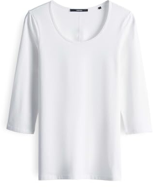 someday Damen Dreiviertelarmshirt | Jerseyshirt Kain Slim mit aus Modal Mix White, 42