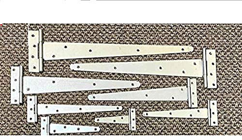 Tee Hinge 4 6 8 10 12 14 16 18 Wooden Gate Fitting Kit Garden Gate Zinc (2 Pair (4 Hinges), 14 350mm)