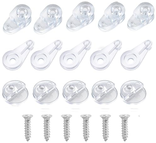 120 Pack Glass Retainer Clips Kit for Cabinet Doors, Mirrors, Windows, Offset 4mm with Screws, Hutch with Glass Doors, Panel Inserts