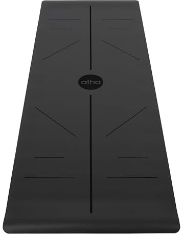 atha® Pro Travel Yogamatte, 2,2 mm, maximale Stabilität und Haftung, umweltfreundliche und langlebige Materialien, inklusive Band (Anthrazit)