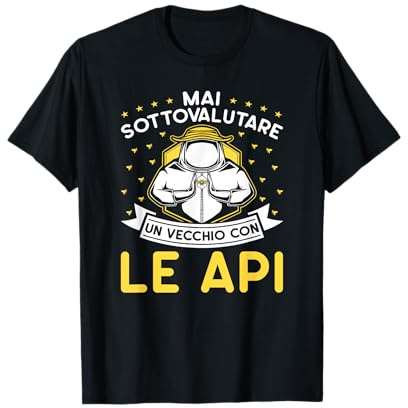 Uomo Apicoltore Mai Sottovalutare Un Vecchio Con Le Api Da Miele Maglietta