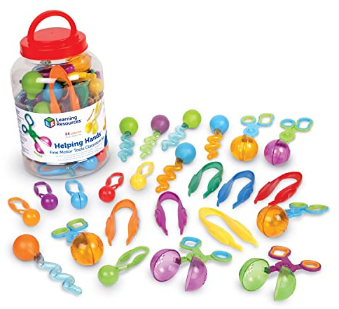 Learning Resources Set per la Classe di Strumenti per la Motricità Fine Helping Hands, Giocattoli di apprendimento per i più Piccoli, Giocattoli per la Classe