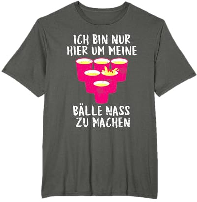 Beer Pong Bälle nass machen Party Bier Pong T-Shirt