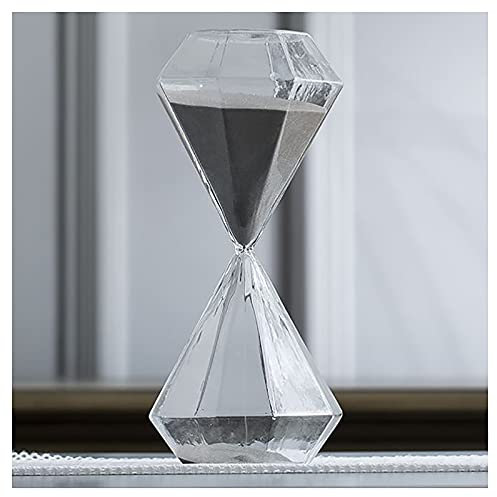 Sablier, sablier sablier, 60 Minutes sablier sablier sablier créatif Romantique coloré Mode Diamant Forme Verre Maison Bureau décor noël Cadeau d'anniversaire (Color : Silver, Size : 60 Minutes)