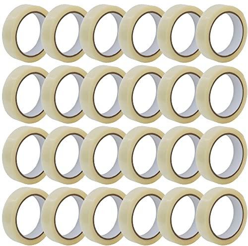 Coselena 24 Pack Cellotape Roll - 24mm x 66m Heavy Duty Sticky Packaging Tape - Easy to Use Crystal Clear Parcel Tape - Ideal Packing Tape for Tape Dispenser, Tape Gun & Cardboard Boxes for Moving