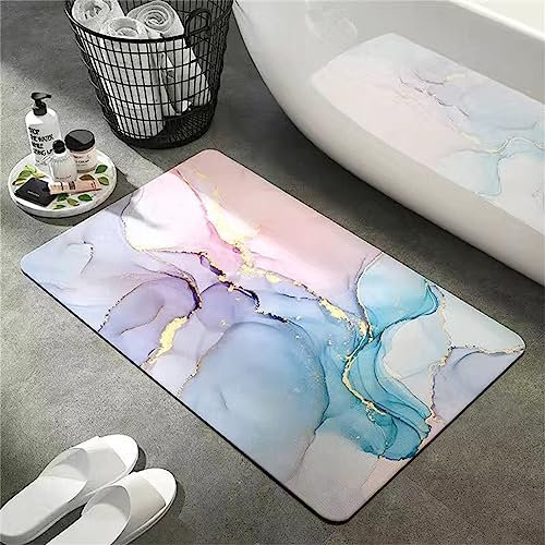 Badezimmerteppich Super Absorbierende Rutschfester Badematte, Badematten Badteppich 40x60cm Badvorleger Extra DüNn Schnelltrocknende Waschbare Badematte Home Rug, Badmatte Bodenmatte Floor Mat Textur