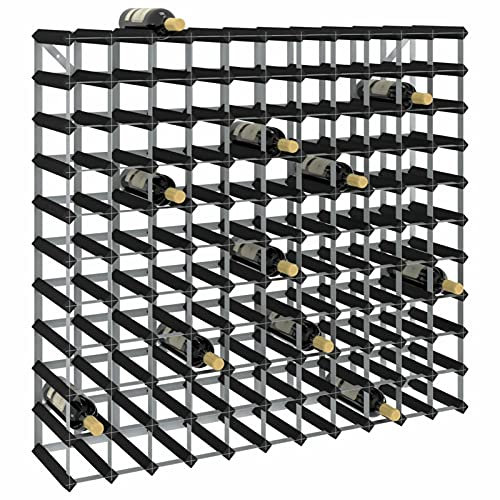 Camerina Weinregal für 120 Flaschen Schwarz Massivholz Kiefer Flaschenregal KüHlschrank EsszimmermöBel Flaschenorganiser Flaschenregal Schrank