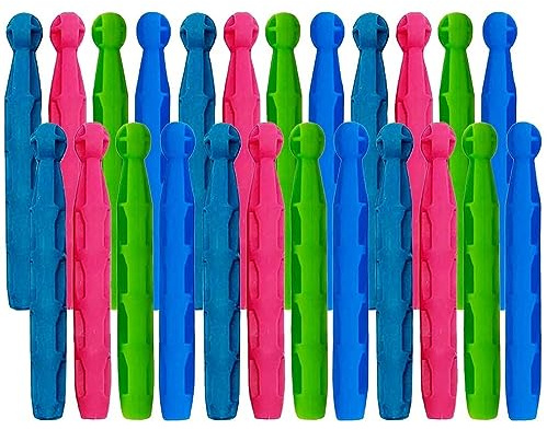 LND Gifts 60 Pack Strong Dolly Pegs - Durable Plastic Clothes Pegs for Washing Line, Ideal for Stormy Windy Weather - Essential Pegs for Washing Line.