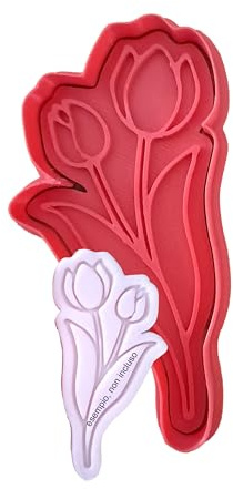Tagliabiscotti.it - Tulipani - Fiore - Tagliabiscotti Festa della Mamma - Cookies Cutter - Stampo/Formina per biscotti - Dimensione 10cm (vedi foto)