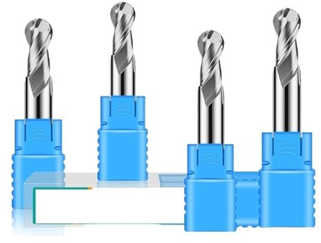 Schaftfräser mit Kugelkopf HRC50 2-Flöten-Kugelfräser aus Wolframstahlkarbid for Fräsen von Aluminium, mechanische Bearbeitung, Schaftfräser(R6x150)