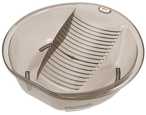Angoily Bassine à Lessive avec Planche à Laver Intégrée, Lavabo en Plastique Pet Robuste, Gris, Compacte Et Légère, pour Lavage Linge à La Main, Usage Maison, Bébé Et Élève