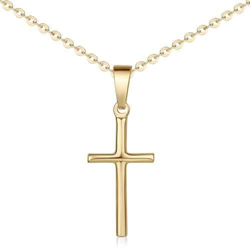 Kreuz Anhänger Silber 925 24mm lang in 3 Farben wahlweise mit Kette KA-305 | inkl. Schmuck Box Made in Germany von MATERIA by Matthias Wagner