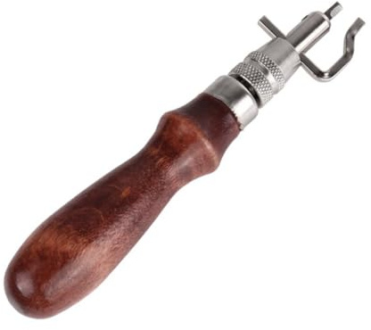 JEWEDECO Leatherworking Tools Wood Metal Trencher Seam Roller Groover Kit for Belt Wallet Handbag