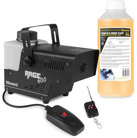 Fuzzix F506V - Máquina de humo vertical RGB con 6 LEDs, control remoto, 2L líquido incluido, ideal para eventos, DJ, fiestas, con calentamiento rápido y efectos visuales espectaculares