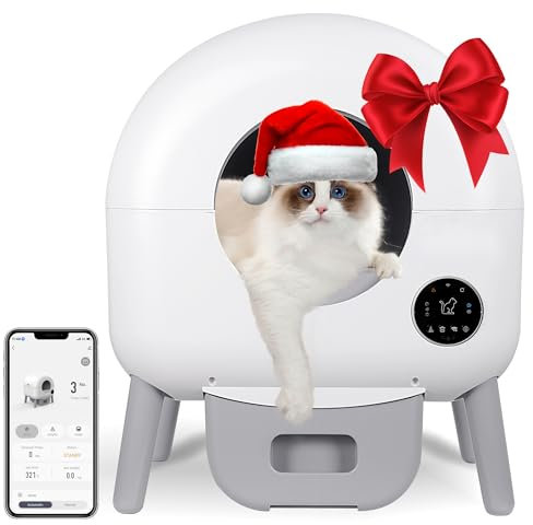 Selbstreinigende Katzentoilette, 76L Katzenklo Selbstreinigend, Katzenklo Elektrisches mit 1 Stück Müllbeutel,Geruchsbeseitigung,App-Steuerung,Große Fassungsvermögen,für Mehrere Katzen