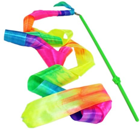 Tanzbänder für Kinder – 6er-Set mit Stab – 2 m Lange Rhythmikbänder in bunten Farben – Perfekt für Tanz, Gymnastik & Bewegungsspiele