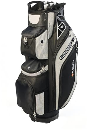 RAIKOU Golf Cartbag – Premium Golftasche, wasserdicht mit 14-facher Schlägerunterteilung – Ultraleicht, Trolley-kompatibel, mit Kühl- & Wertsachenfach – Für Damen & Herren (Grau)