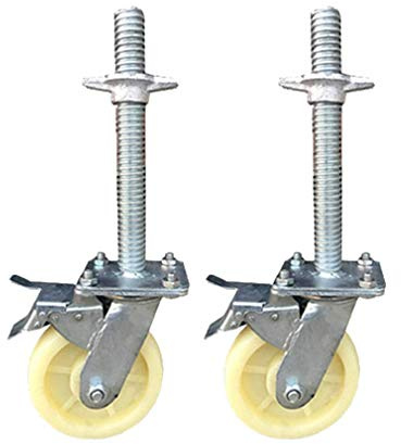 Genérico 2 Piezas Ruedas Estándar para Torre de Andamio, Rueda Andamio para Electrodomésticos y Muebles - Especialmente Diseñada para Uso Industrial,White-20cm