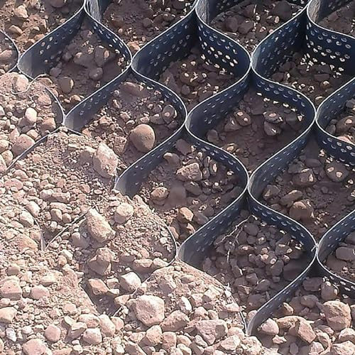 RhLLvJ Peat Gravel Geogrid Room Ground Grid Lane, Heavy-Duty Cuttable Geogrid Stabilizer with Permeable Holes(8m x 6m (26ft x 19.5ft))