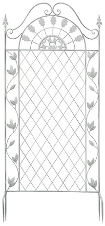 ZBJDX Enrejado De JardíN con Acabado Envejecido, Rejilla MetáLica para Patio Exterior, Marco De Escalada, Mampara Resistente para Flores,Blanca,L