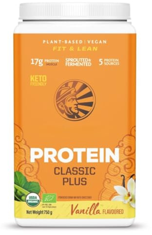 Sunwariior Classic Plus Bio Protein mit Vanillegeschmack, glutenfrei, milchfrei, 750g Pulver