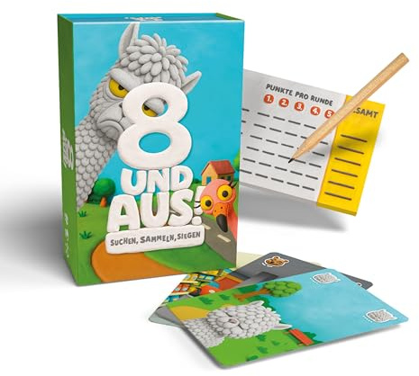 8 und aus | Lustiges Kartenspiel Für Kinder & Familien | Mit Magnetbox & Punkteblock | Schnelles Gesellschaftsspiel Für 2–6 Spieler Reisespiel