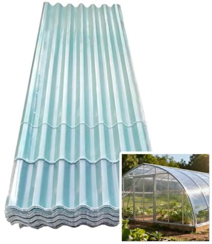 Pannello di Rivestimento per Tetto Ondulato, Pannelli per Illuminazione Naturale in Fibra di Vetro Lastra per Coperture, Pannelli Isolanti Termici per Protezione Solare,90x90cm,5 Pcs