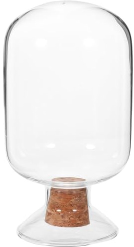 Baluue Tarro de Vidrio Transparente con Tapa de Corcho Frasco Pequeño para Almacenamiento de Cerillas Botella de Laboratorio Decorativa de Diseño Creativo y Duradero para Exhibición y