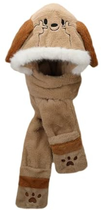 LOVIVER Gorro de Peluche con Forma de Animal, Regalo Divertido con Orejeras para Fiestas, cumpleaños y Actividades al Libre, MarrÓn