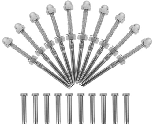 VALICLUD 10 ensembles Kit Tendeurs Câble Inox Accessoires pour Garde-corps Terrasse Tensionneurs Filin Robustes pour Installation Intérieure et Extérieure