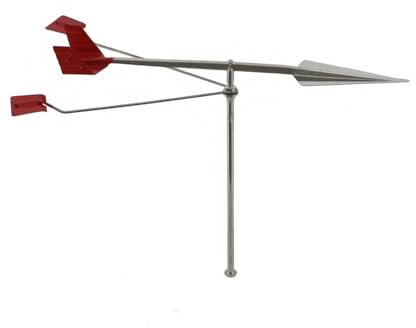 wellenshop Windrichtungsanzeige Wind-King mit Reflektoren, Edelstahl, für Segelboote Windsensor Windfahne Windrichtungsmesser Verklicker für Boot