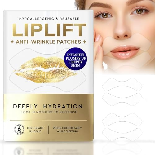 Anti Wrinkle Lip Patches, Collagen Overnight Lip Mask for Smile Lines & Upper Lip Wrinkles, Moisturising & Nourishing