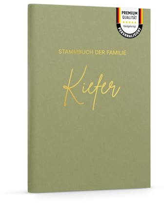 DeinWeddingshop Stammbuch Hochzeit personalisiert aus echtem Leinen handgefertigt inkl. vorgedruckten Innenseiten - A4 oder Klassisches 16x21cm