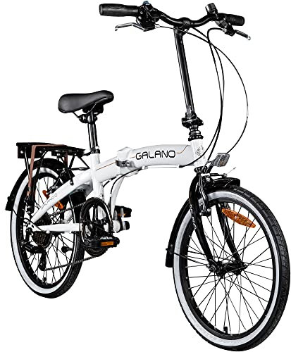 Galano 20 Zoll Klapprad Metropolis Fahrrad Faltrad Campingrad, Farbe:Weiss