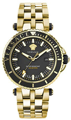 Versace Herrenuhr VEAK00618 V-Race goldfarben Edelstahl Datum