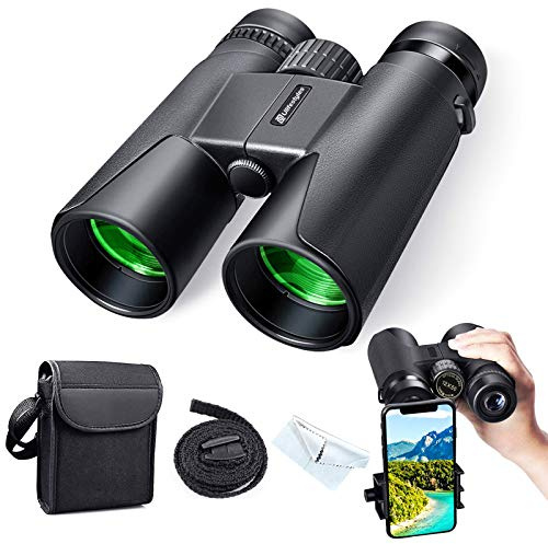 U Lifestyles 12x50 Fernglas: HD Wasserdicht Binoculars, Wandern, Jagen, Sightseeing, Kleines Fernglas für Erwachsene und Kinder, FMC-Linse, Tragetasche und Smartphoneadapter