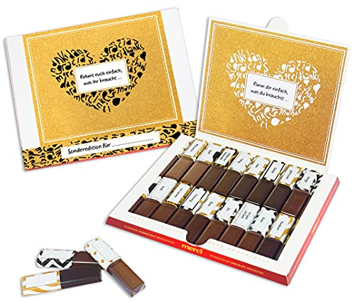 SURPRISA Merci-Aufkleber - Wünsche für Merci-Schokolade, Sticker Set | Enthält 44 Sticker für Merci-Verpackung, Banderole und 20 Merci-Riegel, inklusive Blanko-Sticker zum Selbstbeschriften