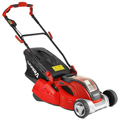 Cobra RM4140V 41cm (16in) Cordless Battery Lawnmower with Rear Roller for a striped lawn, includes a 40v 4Ah Battery and charger