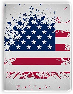 Cuaderno de goma con diseño de estrellas y rayas de Estados Unidos con diseño de bandera de país